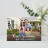Faire-part simple de déplacement de photo familial (Debout devant)
