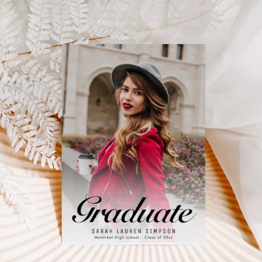 Faire-part simple de graduation calligraphique