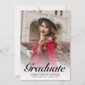 Faire-part simple de graduation calligraphique (Devant)