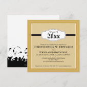 Faire-part simple de graduation Invitation (or) (Devant / Derrière)