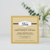 Faire-part simple de graduation Invitation (or) (Debout devant)