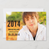 Faire-part simple de graduation noire (Devant)