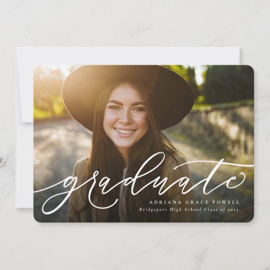 Faire-part simple de graduation photo marine (Devant)