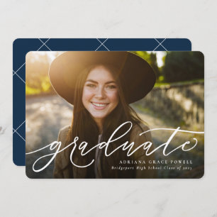 Faire-part simple de graduation photo marine