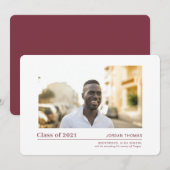 Faire-part simple d'études secondaires (Devant / Derrière)