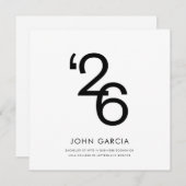 Faire-part simple d'obtention du diplôme (Devant / Derrière)