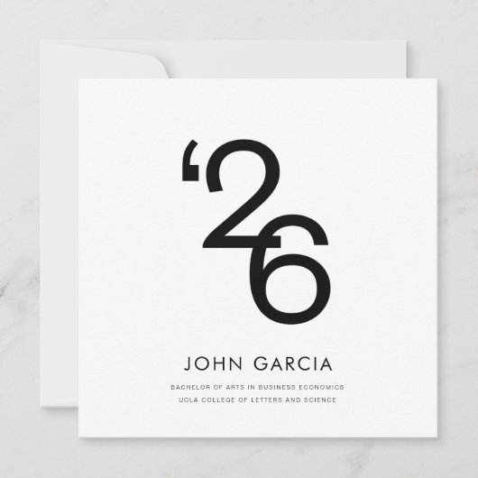 Faire-part simple d'obtention du diplôme (Devant)