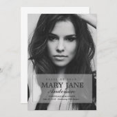 Faire-part simple d'obtention du diplôme | DIPLÔME (Devant / Derrière)