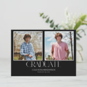 Faire-part simple d'obtention d'un diplôme photo (Debout devant)