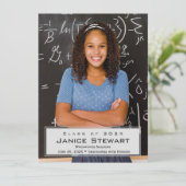 Faire-part simple d'obtention d'un diplôme photo (Debout devant)