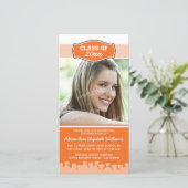 Faire-part simple d'obtention d'un diplôme photo ( (Debout devant)