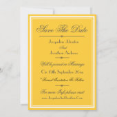 Faire-part Simple Elegant Blanc Jaune Enregistrer Le Mariage (Dos)