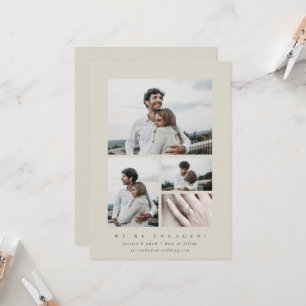 Faire-part simple Elegant Multi Photo Fiançailles