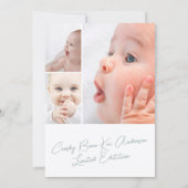 Faire-part Simple Élégant Script Photo Naissance Bébé (Dos)