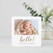 Faire-part Simple élégante moderne or personnalisé fille garç (Debout devant)