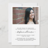 Faire-part Simple élégante superposition de script (Dos)