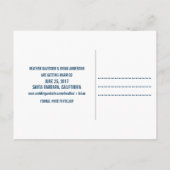 Faire-part Simple Enregistrer la carte postale Date, bleu (Dos)