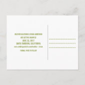 Faire-part Simple Enregistrer la carte postale Date, Olive Gr (Dos)