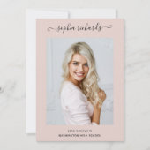 Faire-part Simple et élégant | Blush Pink Photo Graduate (Devant)