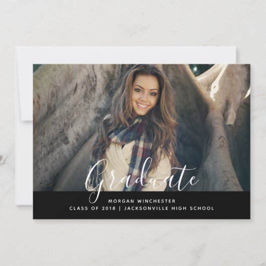 Faire-part simple et élégante | Noir (Devant)