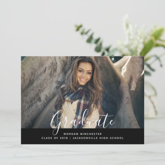 Faire-part simple et élégante | Noir (Debout devant)