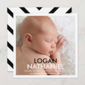 Faire-part simple et moderne - Noir (Devant / Derrière)