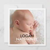 Faire-part simple et moderne - Noir (Devant)