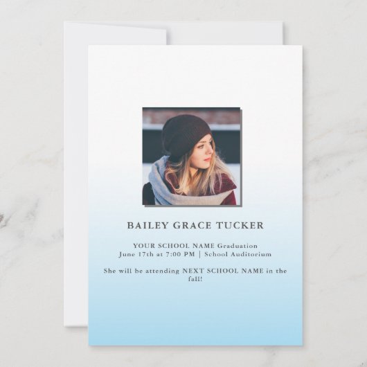 Faire-part Simple GRAD Bleu clair Superposition N'IMPORTE QUE (Dos)