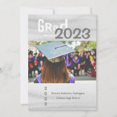 Faire-part Simple GRAD Nom photo Année Diplôme (Devant)