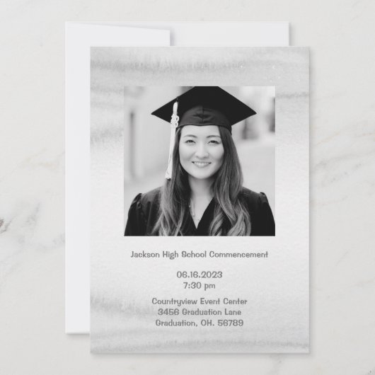 Faire-part Simple GRAD Nom photo Année Diplôme (Dos)