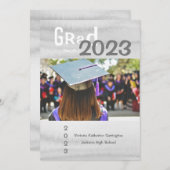 Faire-part Simple GRAD Nom photo Année Diplôme (Devant / Derrière)