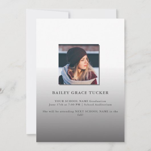 Faire-part Simple GRAD Purple Superposition N'IMPORTE QUELLE  (Dos)