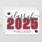 Faire-part Simple Graduate Photo Collage Red Graduation (Devant)