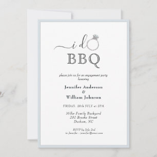 Faire-part Simple I DO BBQ avec partie d'engagement anneau