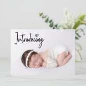 Faire-part Simple Introduire Baby Girl Photo moderne Nouveau- (Debout devant)