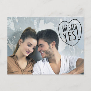 Faire-part Simple Love Elle a dit oui Carte postale de sauveg