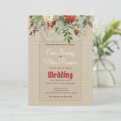 Faire-part Simple Mariage d'Hiver avec des Décorations de Noë (Debout devant)