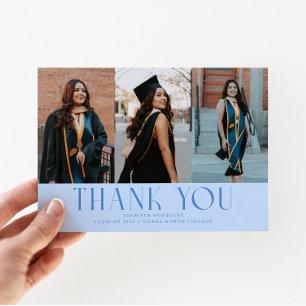 Faire-part Simple Merci Icy Blue Grad Multi Photo