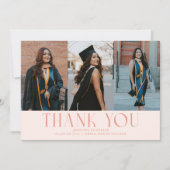 Faire-part Simple Merci Peach Grad Multi Photo (Devant)