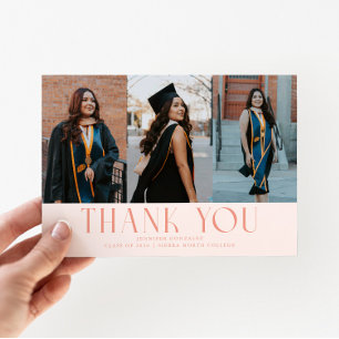 Faire-part Simple Merci Peach Grad Multi Photo