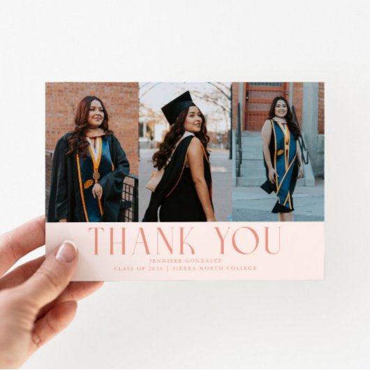 Faire-part Simple Merci Peach Grad Multi Photo