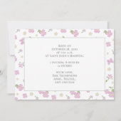 Faire-part Simple mignonne Whimsical Floral Photo Fille Rose (Dos)