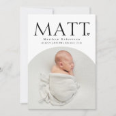 Faire-part Simple minimal moderne Arc bébé photo naissance (Devant)