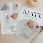 Faire-part Simple minimal moderne Arc bébé photo naissance
