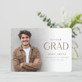 Faire-part Simple Minimal Senior Grad Photo Master Graduation (Debout devant)