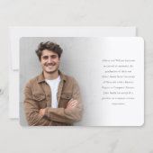 Faire-part Simple Minimal Senior Grad Photo Master Graduation (Dos)