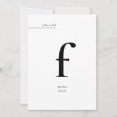 Faire-part Simple minimaliste moderne Monogramme photo naissa (Devant)