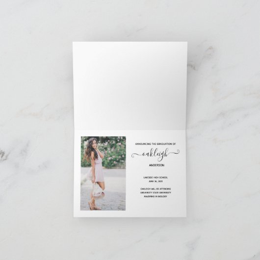 Faire-part Simple Modern 2 Photo Graduation (Intérieur)