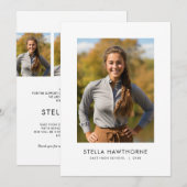 Faire-part Simple Modern Minimal Photo Graduation (Devant / Derrière)