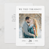 Faire-part Simple Modern Nous avons lié le noeud Elopement ph (Devant / Derrière)